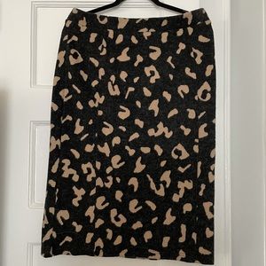 Anthropologie Leopard Pencil Skirt